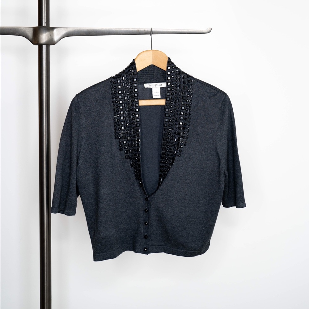 White House Black Market Crop Sweater - L